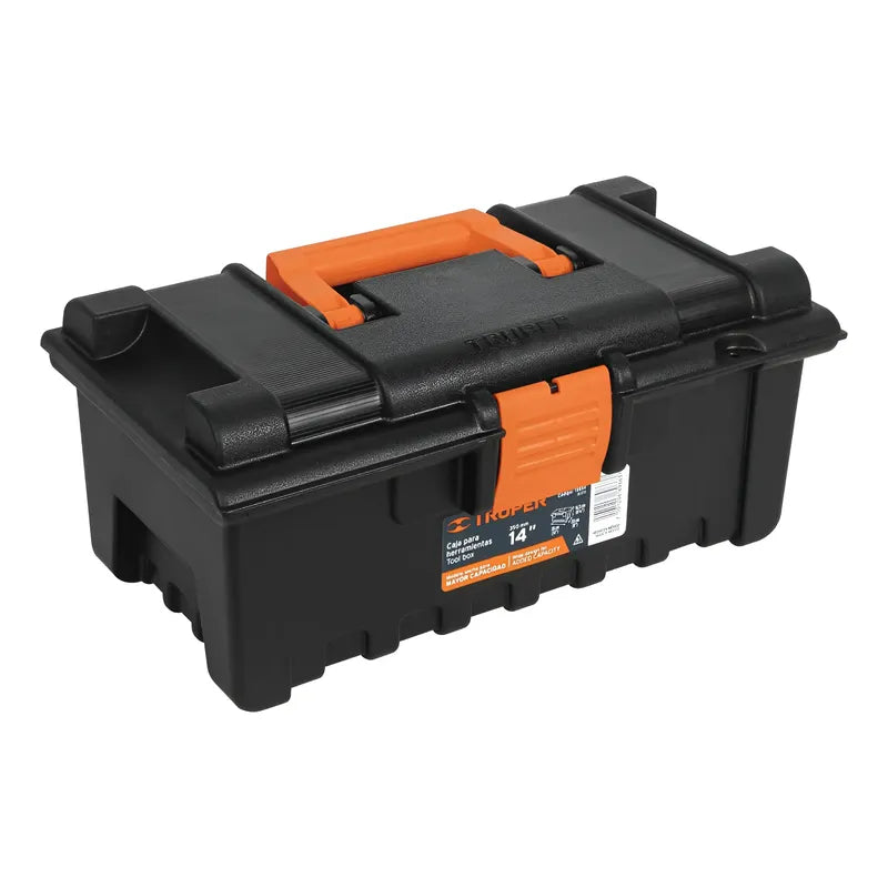 Caja Para Herramientas 14' (36cm) Broche Plástico - Truper Negro