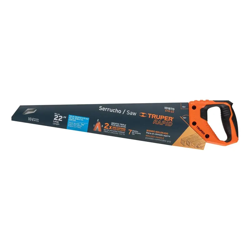 Serrucho Carpintero Rapid 22 PuLG 7 Dpp - Truper