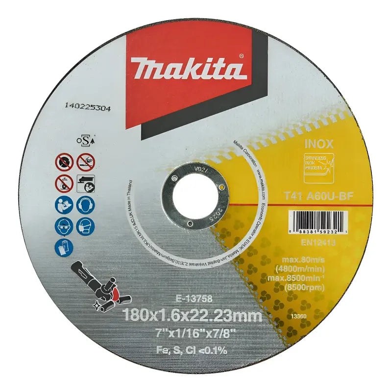 Disco De Corte Acero Inoxidable 7'' Makita E-13758 Amarillo