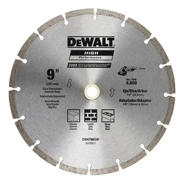 Disco Diamantado Segmentado 9'' Dewalt Dw47902hp