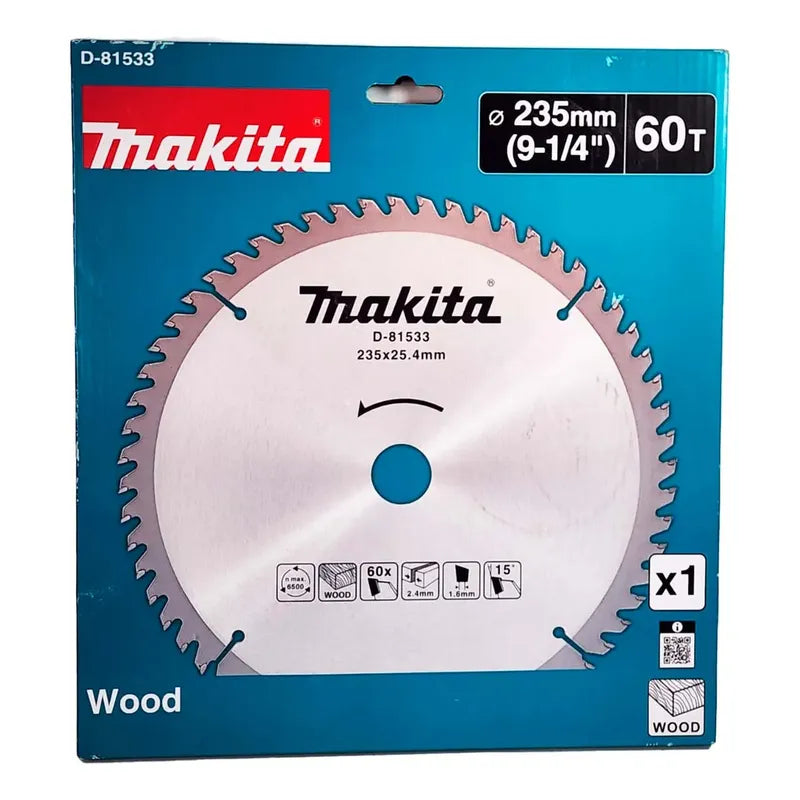 Disco Sierra 9-1/4'' 60 Dientes P/madera Makita D-81533 Gris Claro