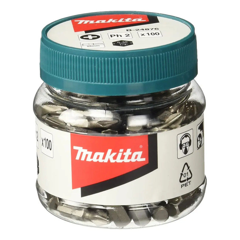 Set 100 Puntas Phillips Ph2 25mm Makita B-24876