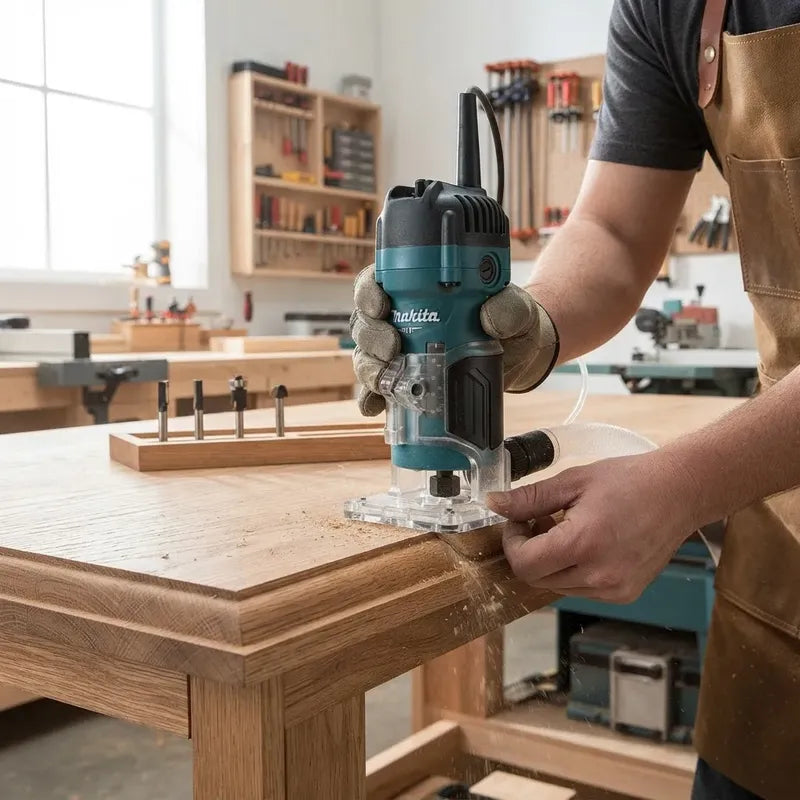 Fresadora Recortadora Makita 1/4 530w + Kit De Fresas M3700b