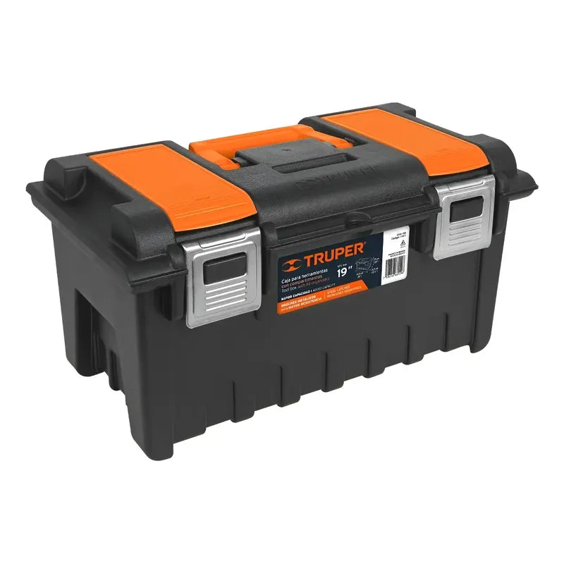 Caja Herramientas 48 Cm Broches Metálicos Truper Negro