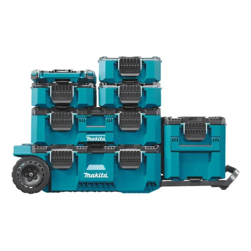 Pack 7 Cajas Maktrak + Llave Impacto 3/4'' 18v Makita Turquesa 18