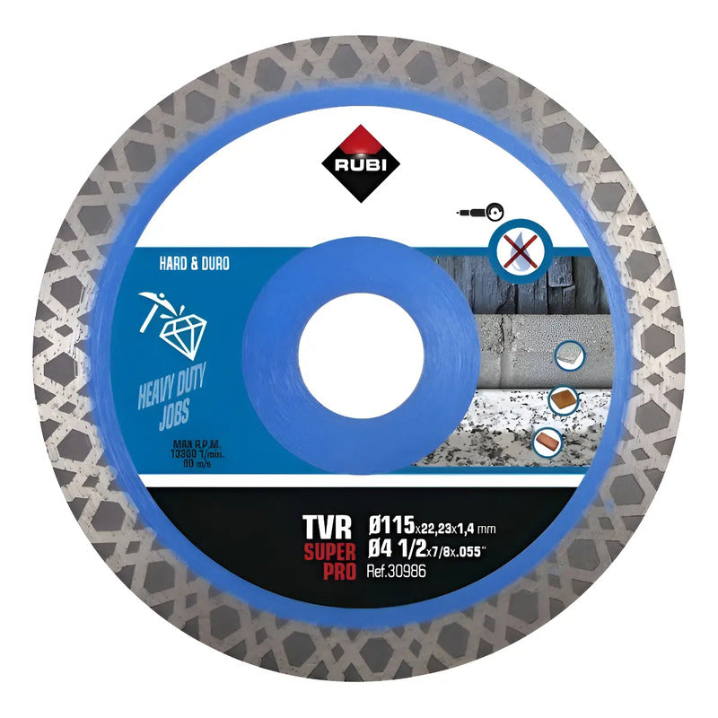 Disco Diamante Rubi Continuo Tvr 115 Mm Super Pro 