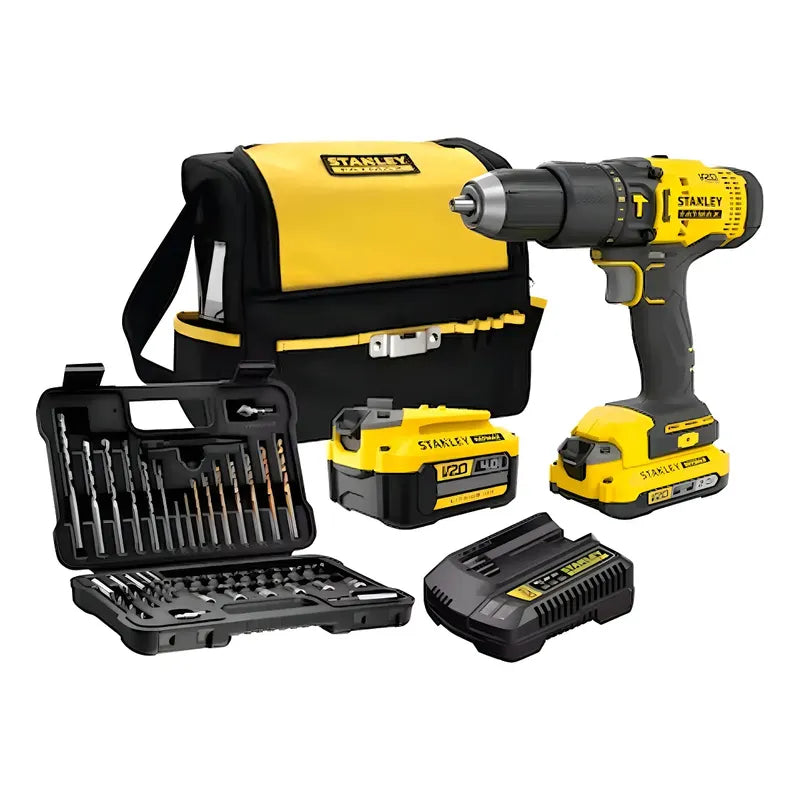 Taladro Percutor 1/2 2 Bat + 50 Pz Stanley Scd711dmsa-b2 Amarillo