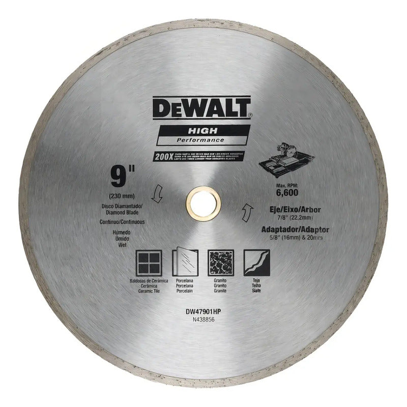 Disco Diamantado Continuo 9'' Dewalt Dw47901hp