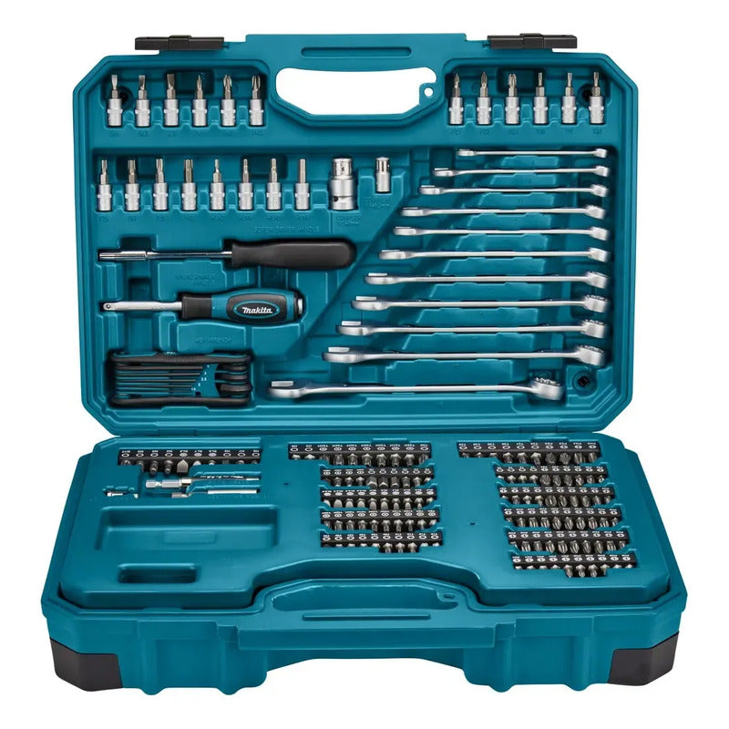 Set De Llaves, Puntas Y Vasos Makita E-10883  221pcs Azul Petróleo