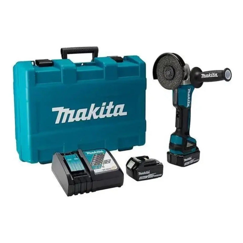 Miniesmeril 4-1/2 18v Dga458rfe Makita 2bat3.0 Brushless Turquesa
