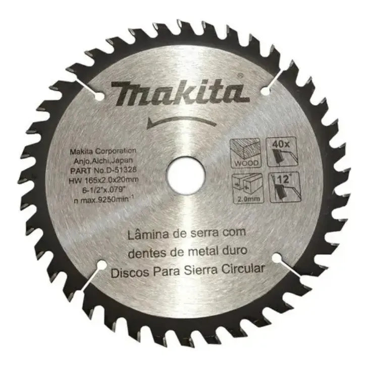 Disco Sierra Madera 6.1/2 X 40dtes. D-51328 Makita Azul Petróleo