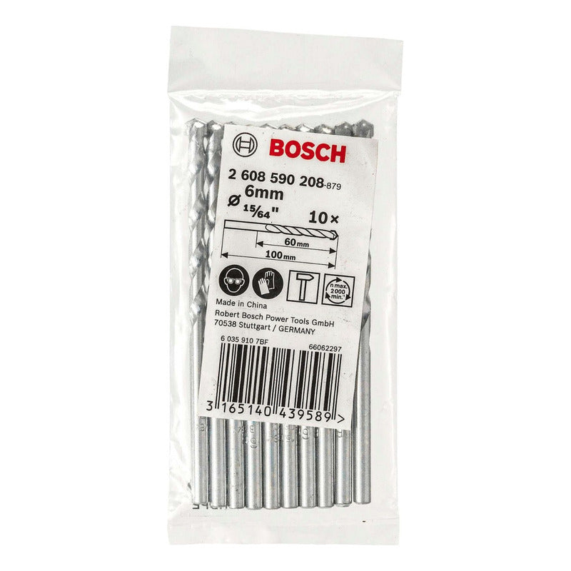 Set X10 Brocas 2608590208 Para Hormigón 6x100 Mm Bosch