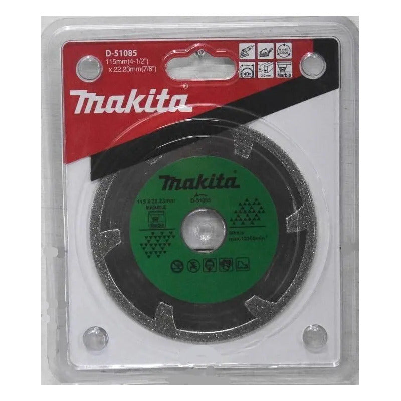 Disco Diamante Electrodepositado Mármol 4-1/2 Makita D51085 Color Plateado