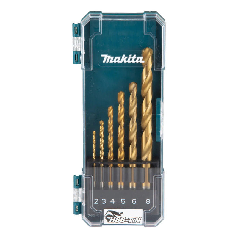 Juego 6 Pcs Brocas Metal  Hss-tin D-72833 Makita