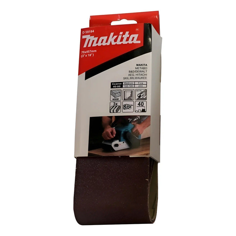 Lija De Banda 3 X 18 Pulgadas Grano 40 Makita D-59184 40