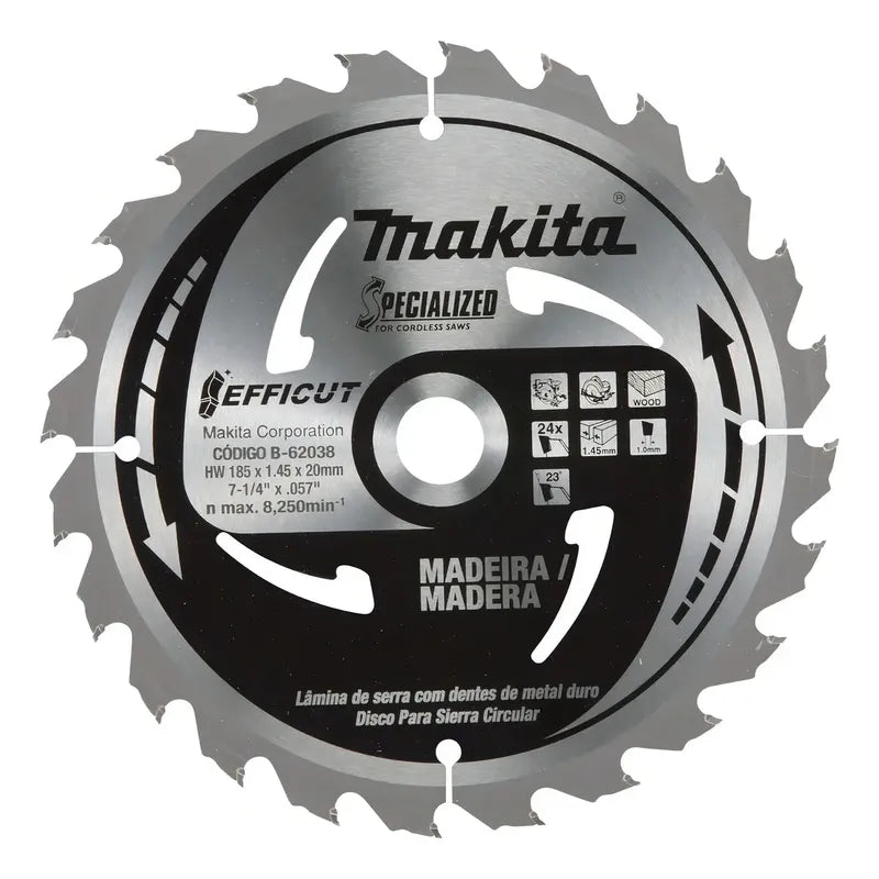 Disco Sierra Circular 185mm 24t Madera Makita B-62038