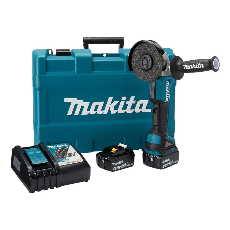 Esmeril Angular 18v 4-1/2'' Hombre Muerto Makita Dga458rte Turquesa