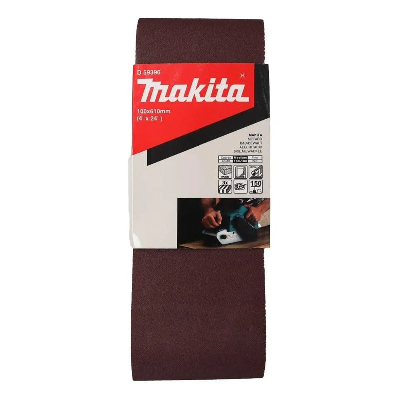 Pack 3 Lijas De Banda 4''x24'' (100x610mm) - Makita Cantidad De Granos 240