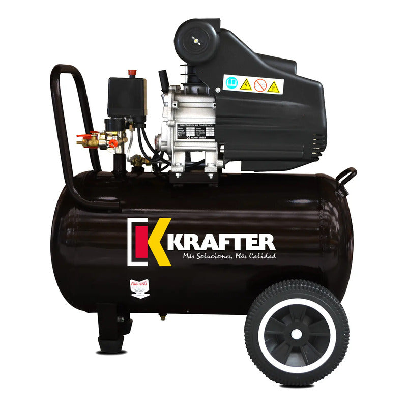Compresor 50 Litros 2.5hp  8bar/116psi Krafter Ack 50 Negro Monofásica