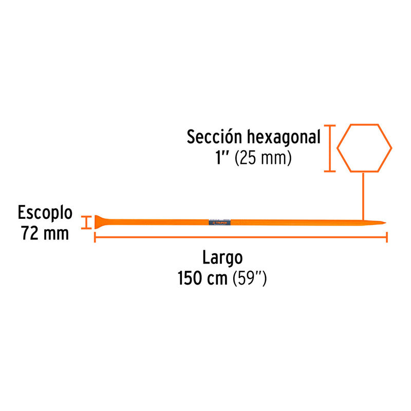 Barreta De Punta De 1' X 150 Cm - Truper