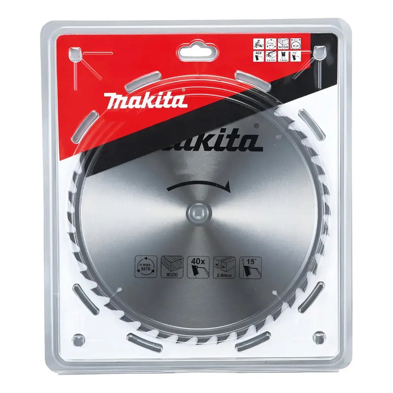 Disco De Sierra Tct 260 X 25 40 T Para Madera Makita D-65414 Plateado