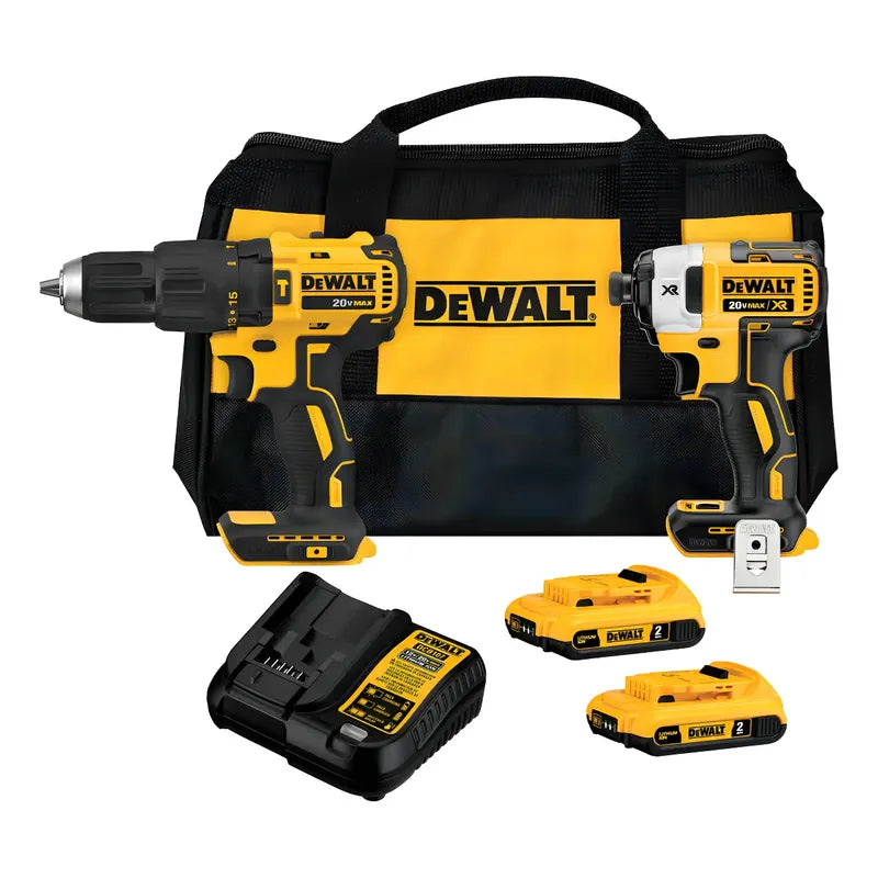 Pack Taladro Percutor + Atornillador Impacto Xr 20v Dewalt Amarillo