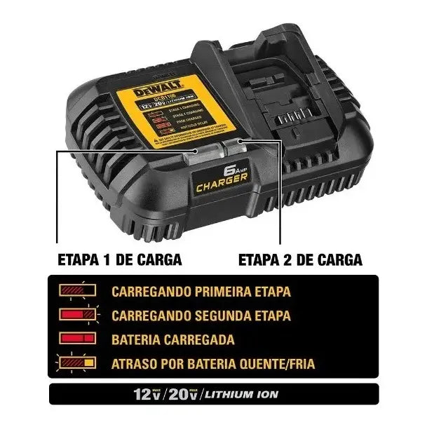 Cargador Rápido 6ah 12v/20v/60v Max - Dewalt Dcb1106 B2