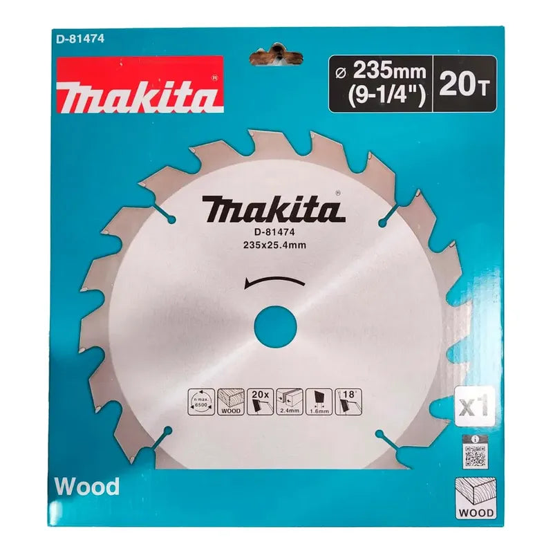 Disco Sierra 9-1/4'' 20 Dientes P/madera Makita D-81474 Gris Claro