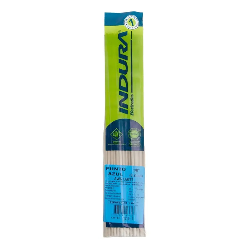 Electrodo 6011 1/8 Punto Azul 1kg Indura Azul Acero