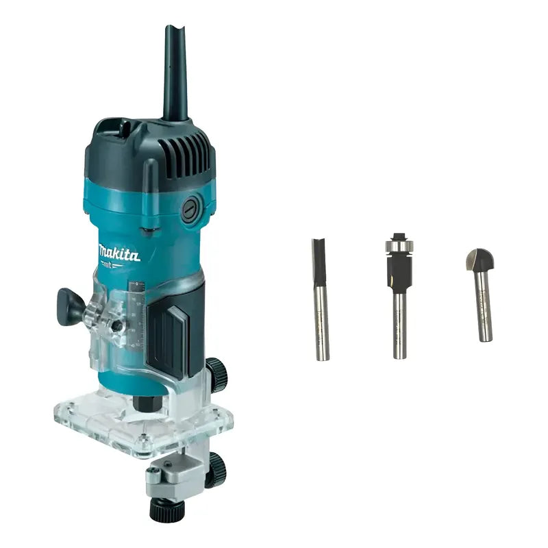 Fresadora Recortadora Makita 1/4 530w + Kit De Fresas M3700b
