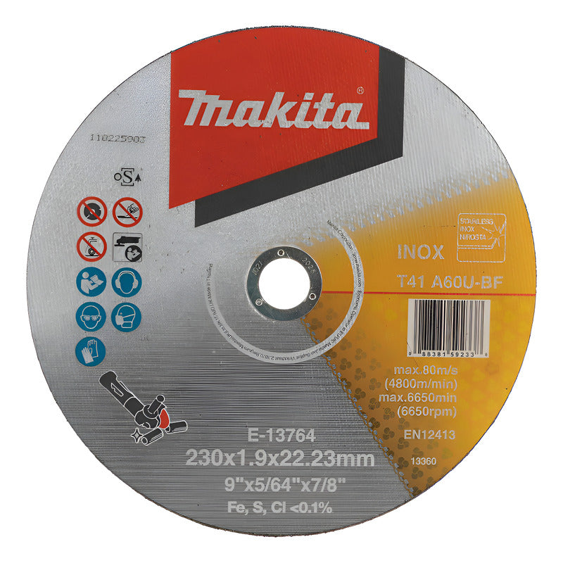 Disco Corte Acero Inoxidable 9'' E-13764 Makita Amarillo