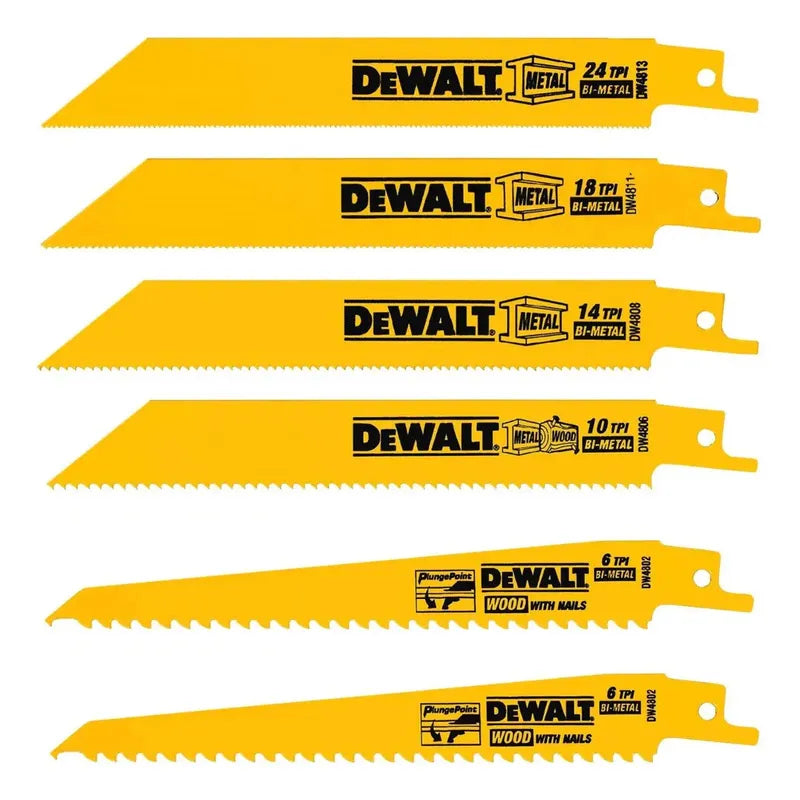 Juego De 6 Seguetas De Sierra Sable Dw4856 Dewalt