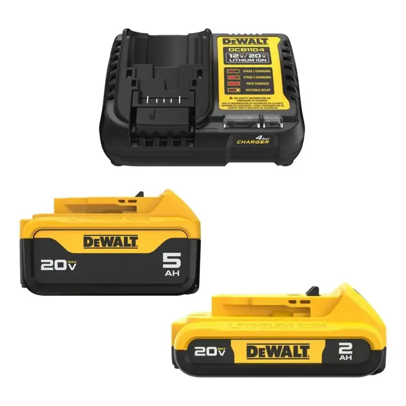 Kit 2 Baterías 20v + Cargador Y Bolso Dewalt Dcb225ck-b2