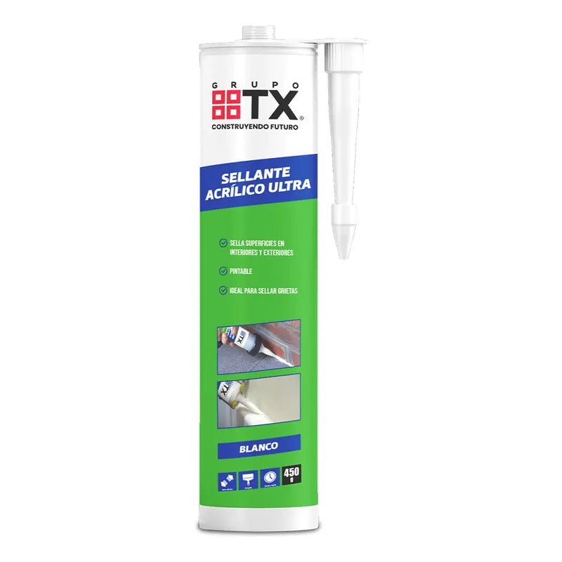 Sellante Acrílico Tx Ultra Blanco 450g Pack 6 Uni