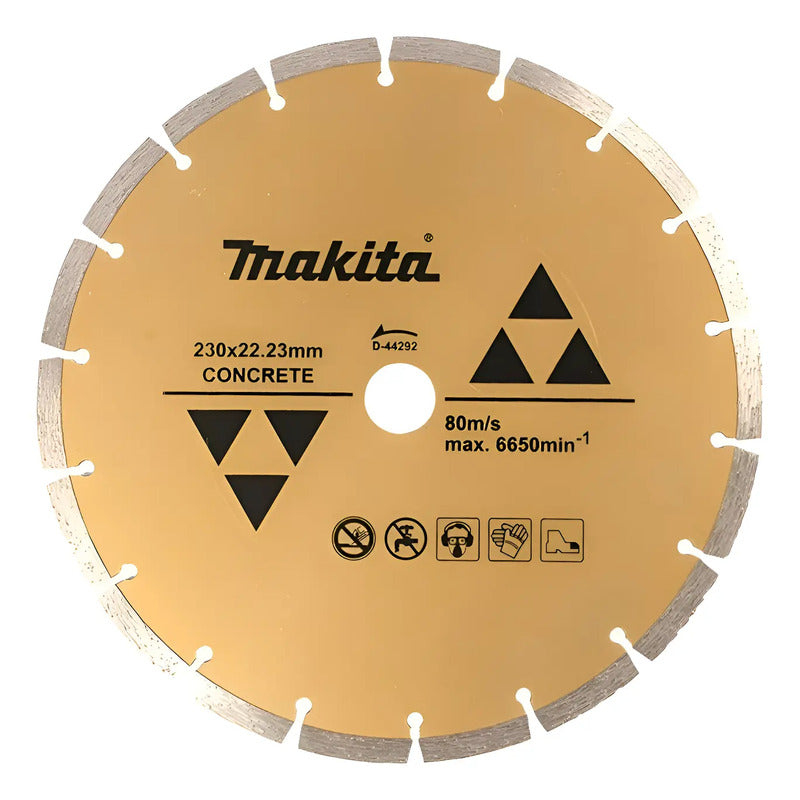Disco Diamantado Segmentado Concreto 9'' Makita D-44292 Dorado Oscuro