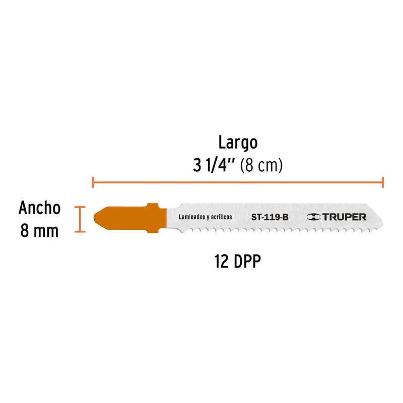 Juego 5 Hojas Para Sierra Caladora Corte Recto 12dpp Truper