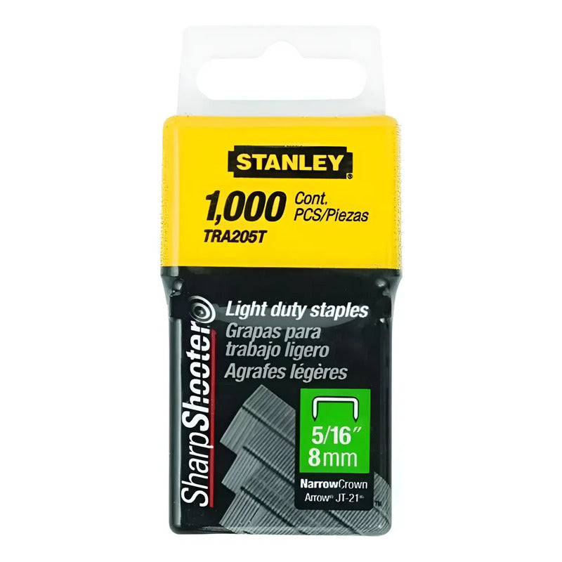 Grapas Uso Ligero 5/16 1000 Piezas Stanley Tra205t Gris