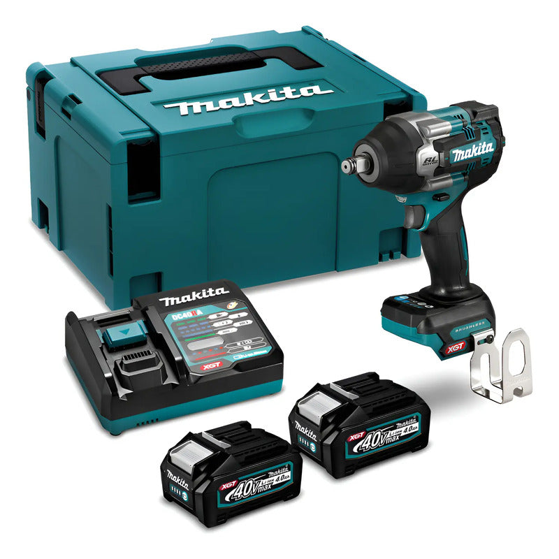 Llave De Impacto Inalámbrica 40vmax 760 Nm Makita Tw007gm201 Turquesa 40v