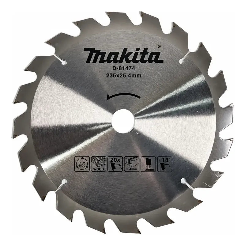Disco Sierra 9-1/4'' 20 Dientes P/madera Makita D-81474 Gris Claro