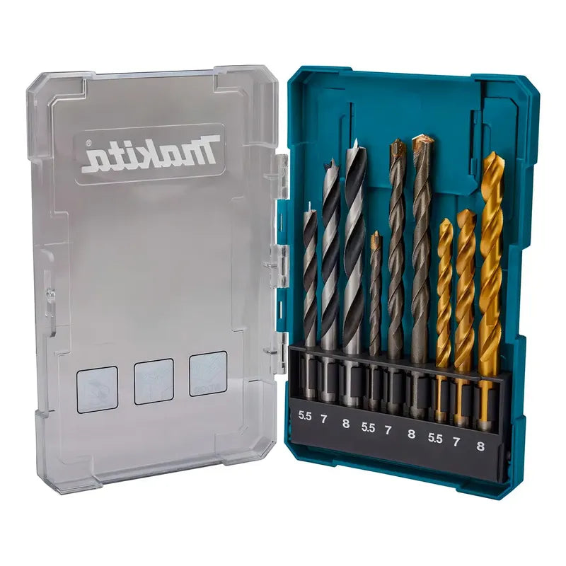 Set 9 Brocas Metal Madera Concreto Makita D-71978