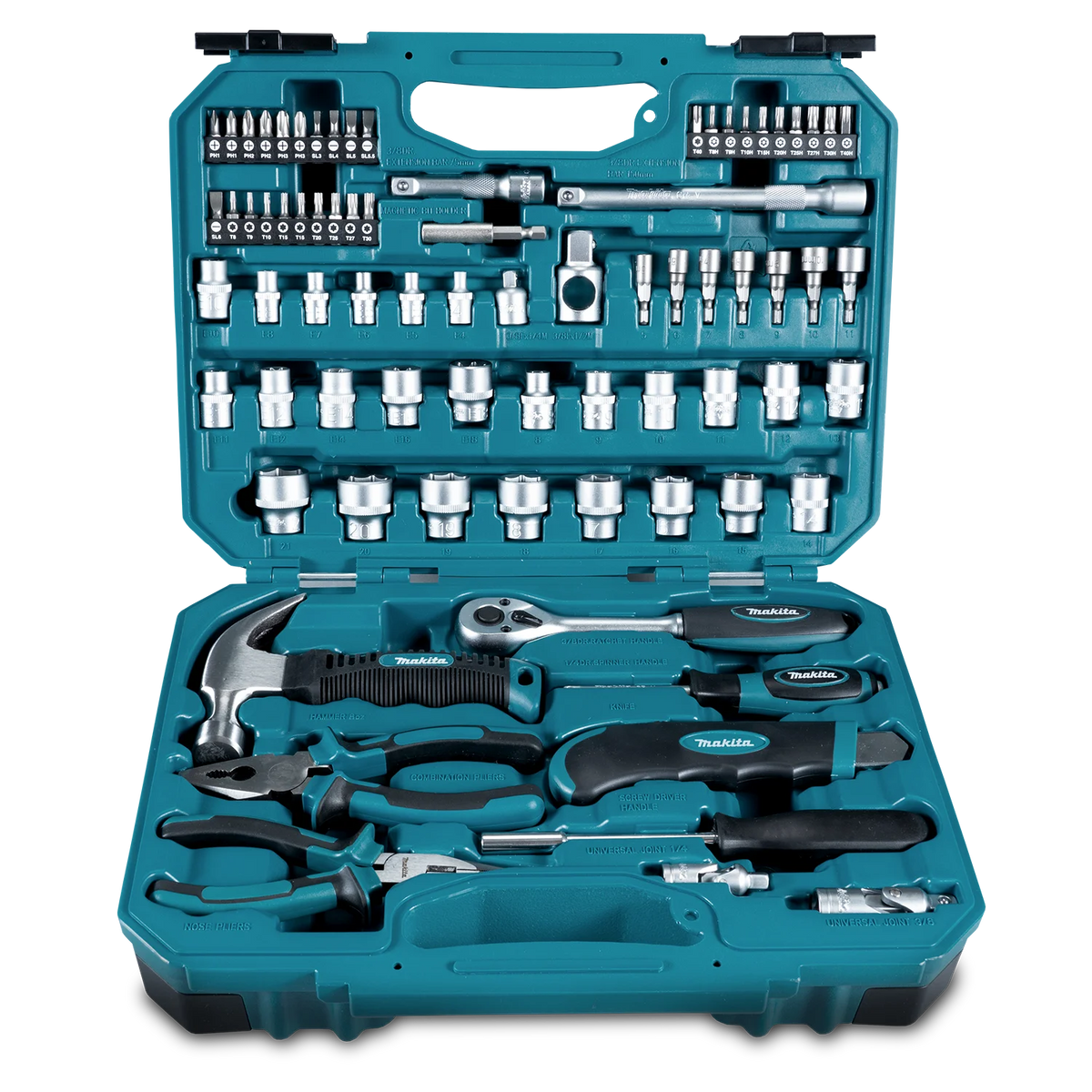 Juego De Herramientas Manuales 76 Piezas E-10899 Makita Azul Acero
